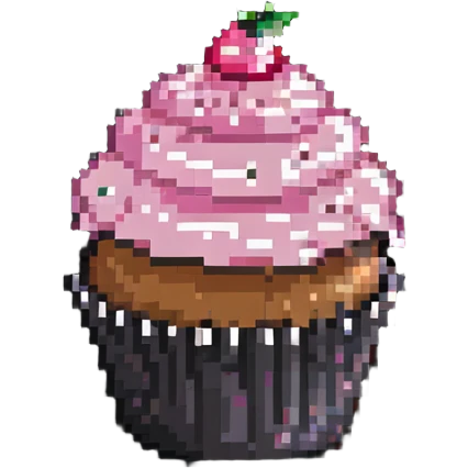 cupcake with pink icing emoji