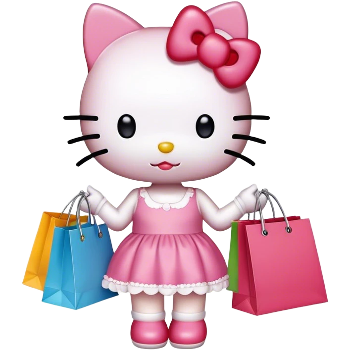 Hello kitty with shopping  emoji