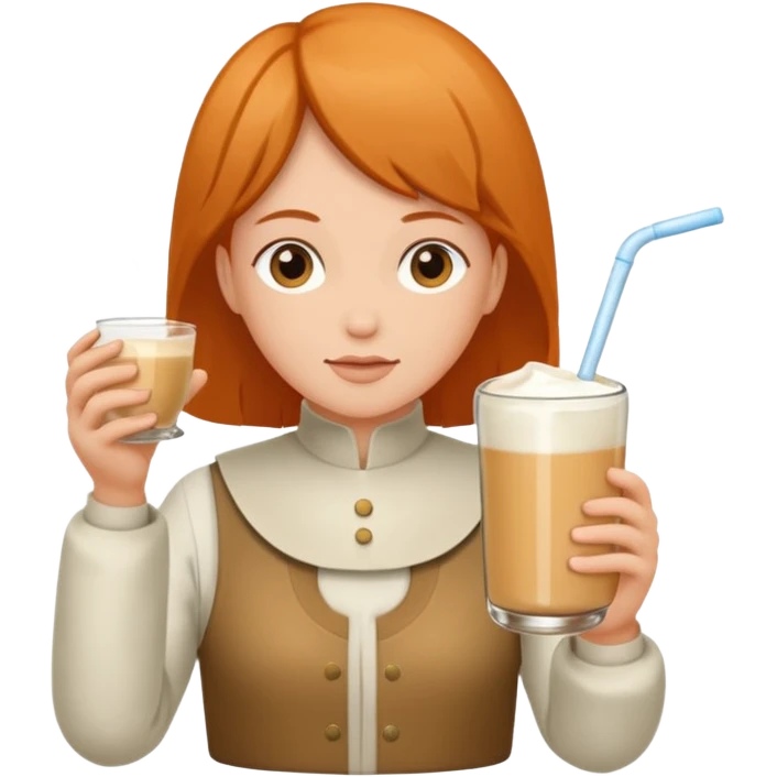Un biberon avec du lait chaud et Jeanne d’arc en colère qui flotte dans le biberon  emoji