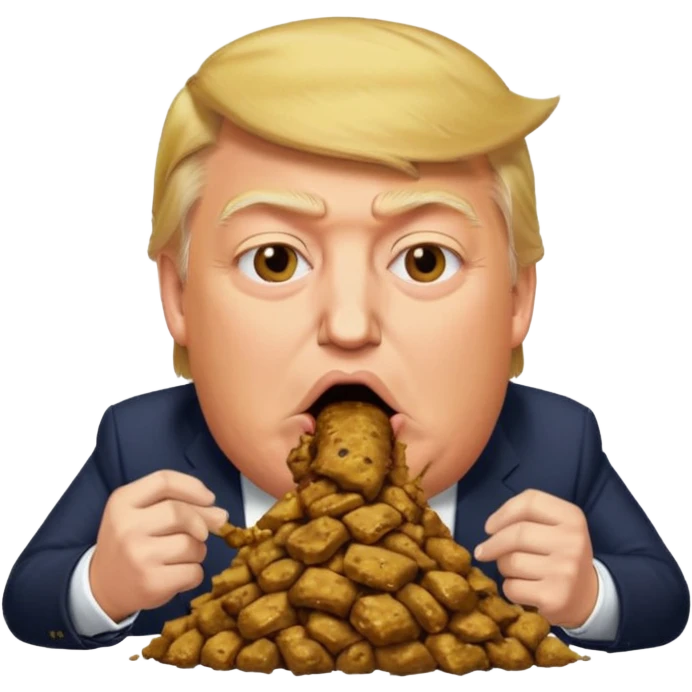 Trump eating pile of shit emoji