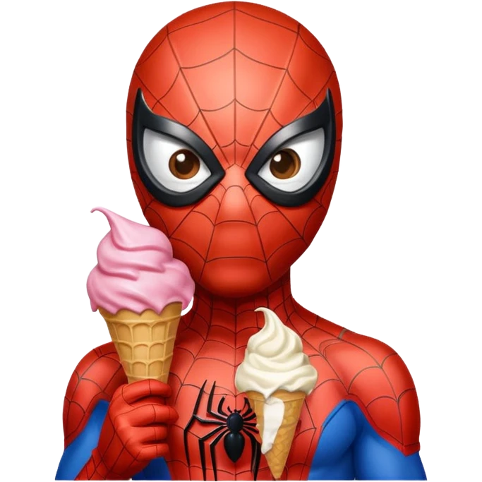 Spider-Man with ice cream  emoji