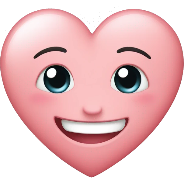Heart with happy face cute add blush emoji
