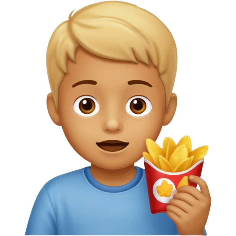 Cips yiyen çocuk  emoji