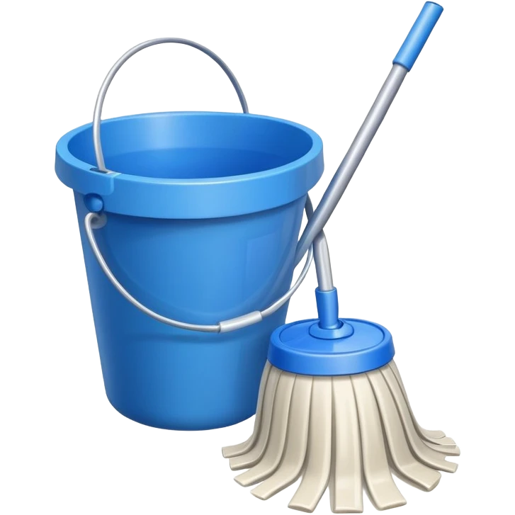 mop and bucket for cleaning emoji
