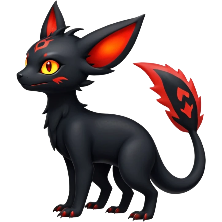 Dark Cute Shiny Edgy Litten-Salandit-Umbreon-Fakémon-hybrid-creature (full body)  emoji