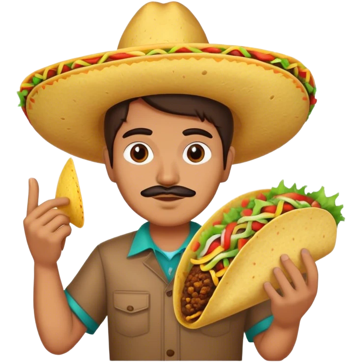 Mexican holding a taco emoji