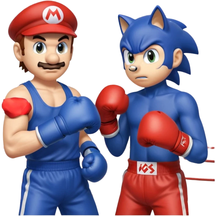 Mario vs sonic boxing ring emoji