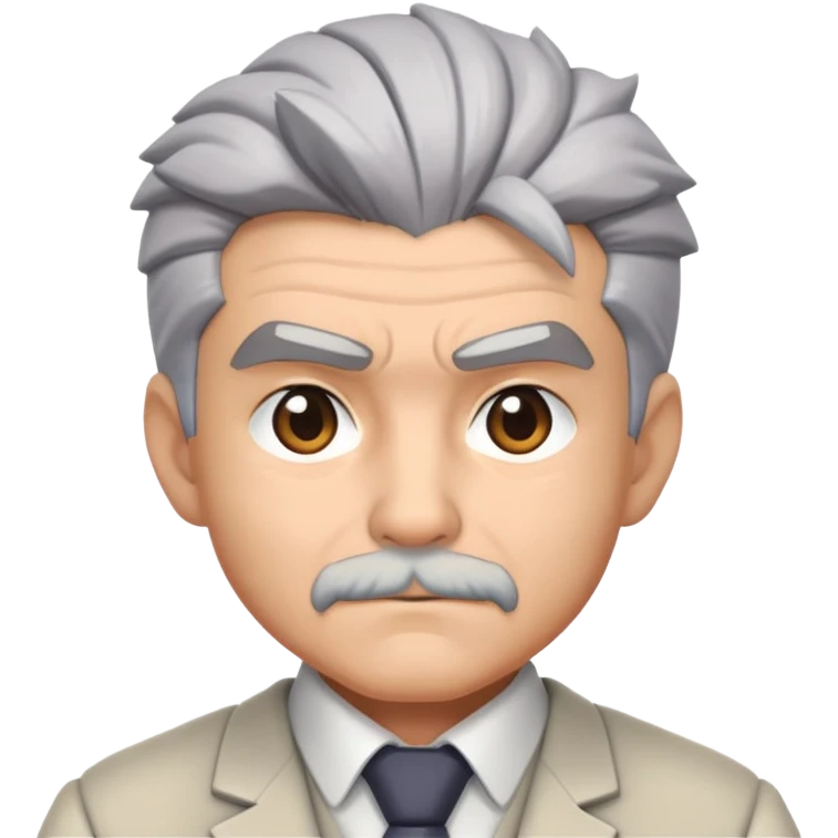Professor Oak from Pokemon with grey hair emoji