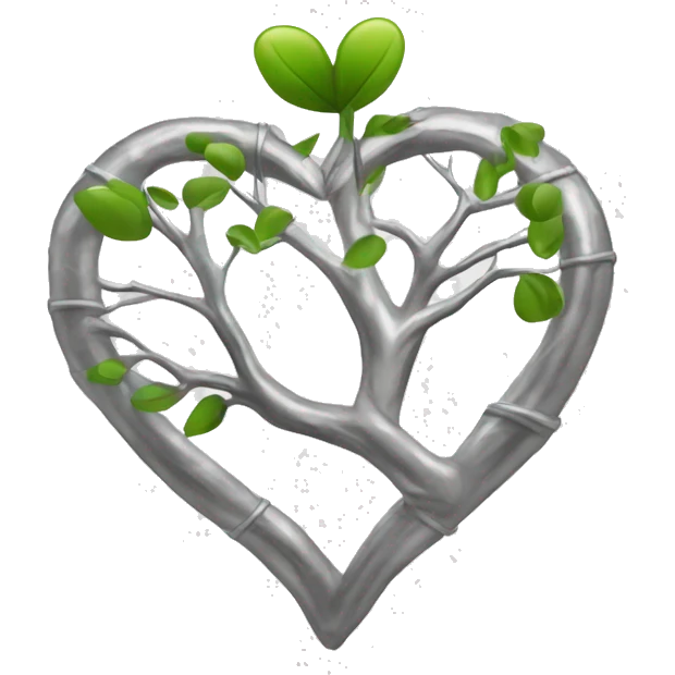 forma de corazon hecha por un alambre de puas plateado emoji
