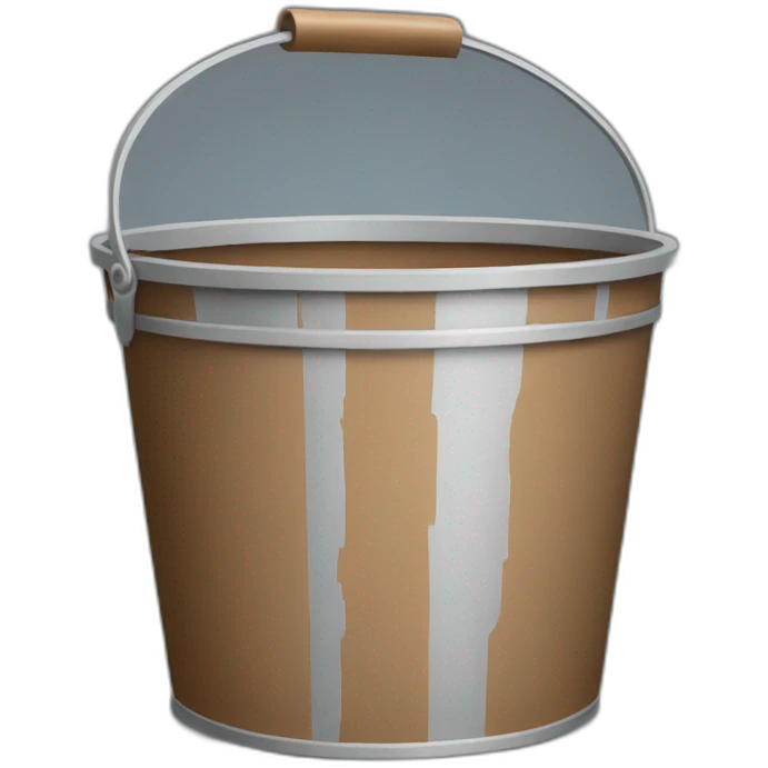 bucket with brown paint emoji