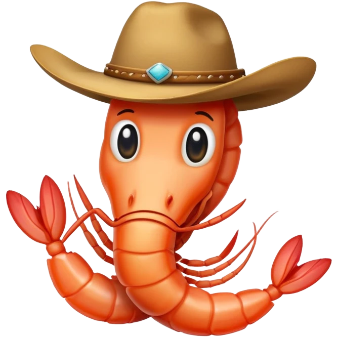 Shrimp With Cowboy hat emoji