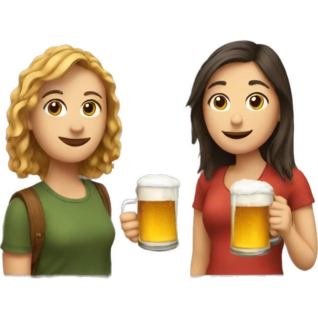 my girlfriend and i drinking beer emoji