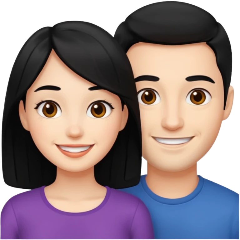parents, one male one female, black hair emoji