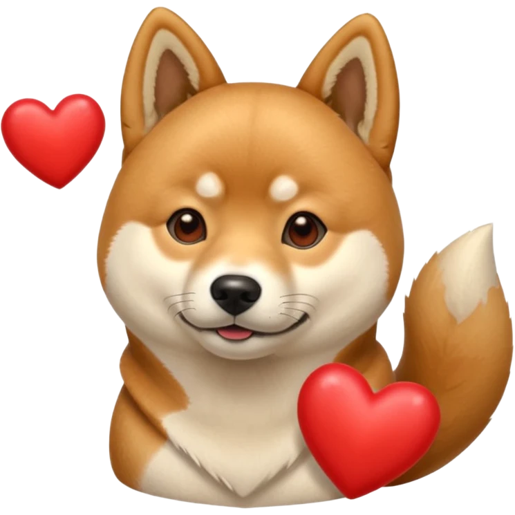 Shiba Jasper two red hearts emoji