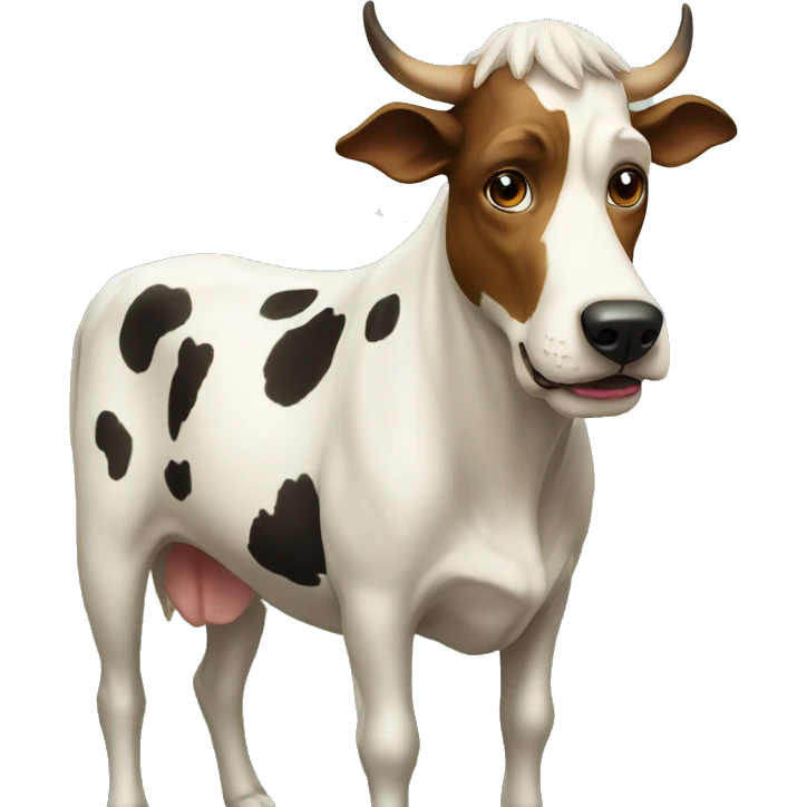 Dog on cow emoji