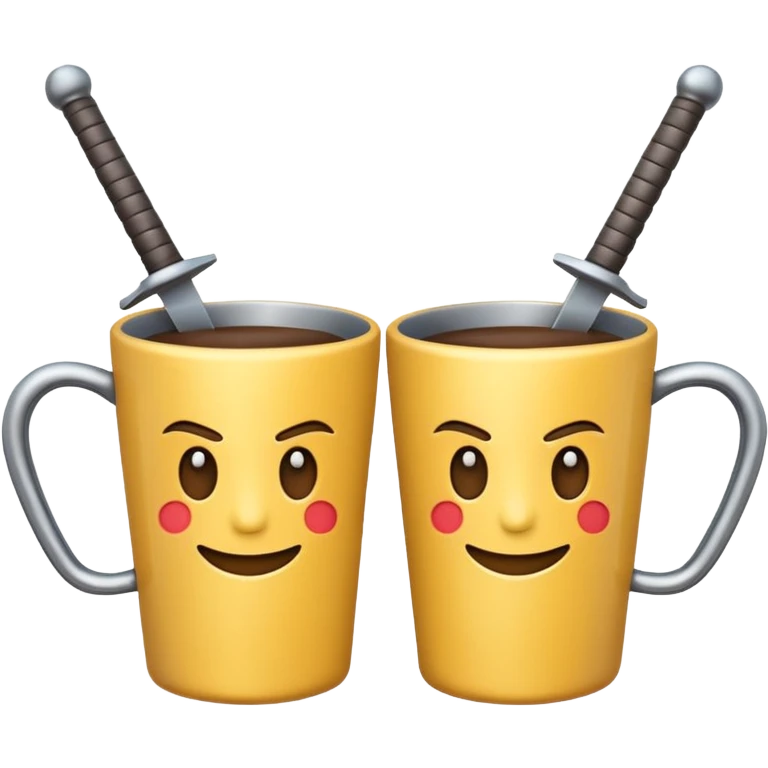 dual swords crossed, emoji style, similar to the closed coffee cup emoji style emoji