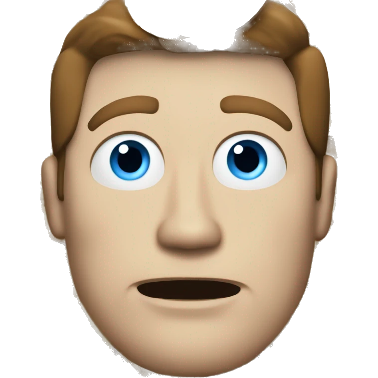 white guy with blue eyes and clubby brown hair , fat eating chips emoji