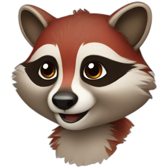 Red racoon emoji
