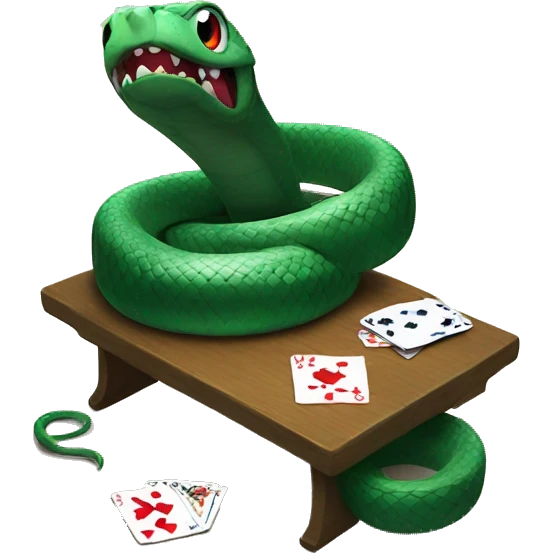 Snake losing a card game  emoji