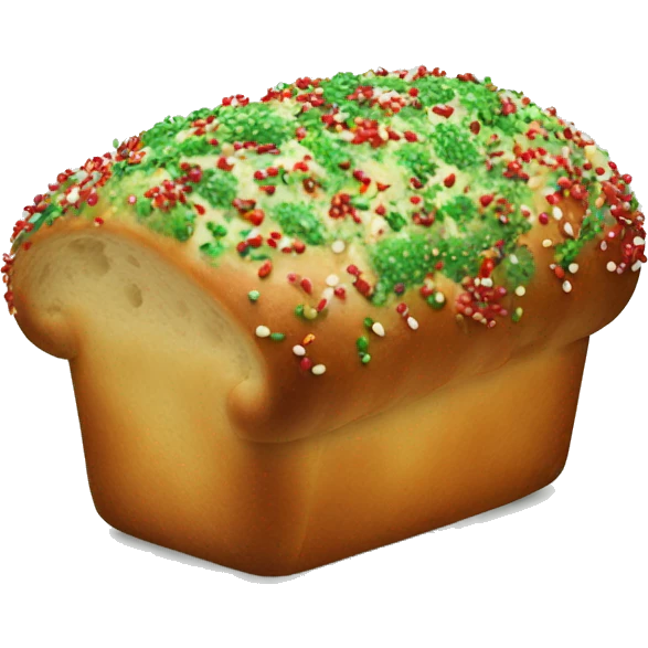 Red and green sprinkle Christmas bread emoji