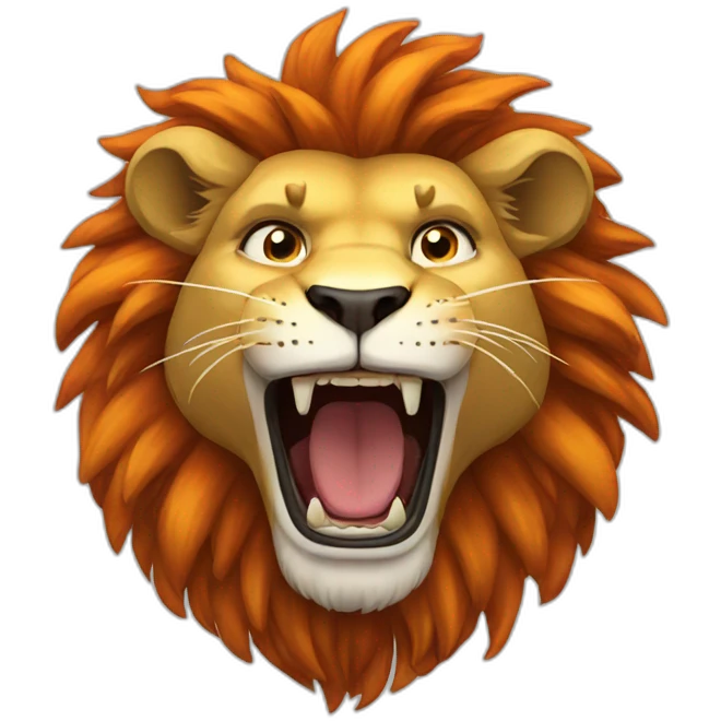 Lion en feu emoji