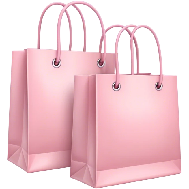 Two Soft pink shopping bags emoji