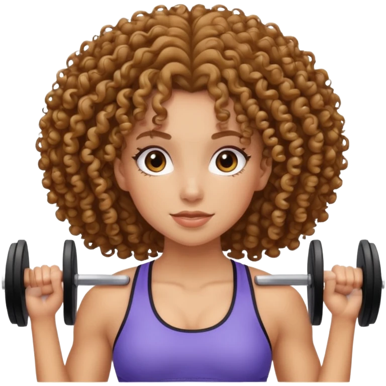 Curly gym girl emoji