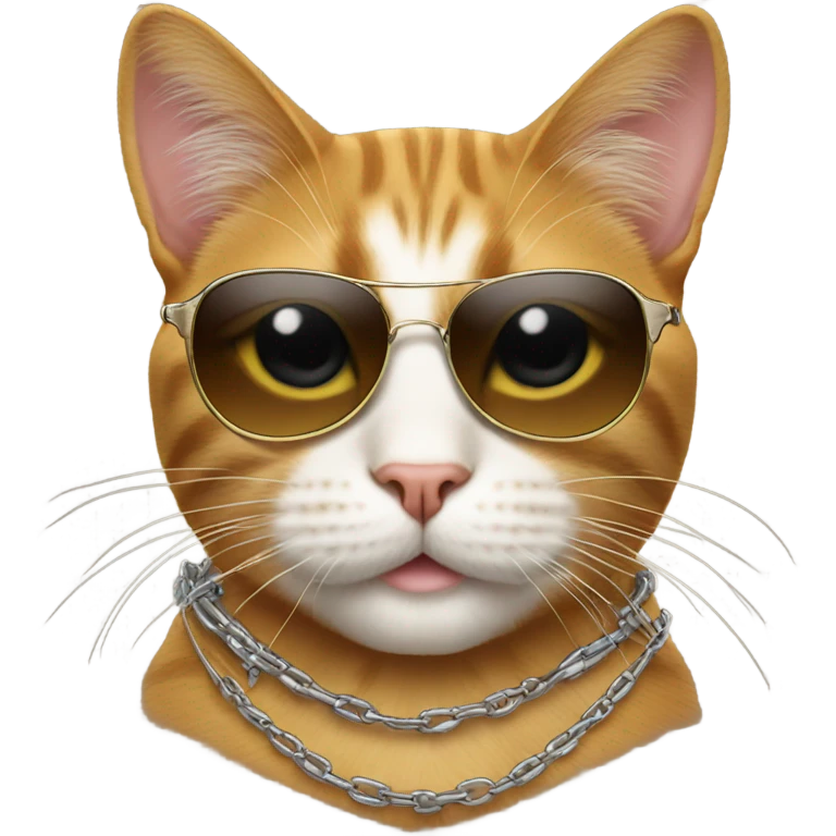 Cat with chains and sunglasses  emoji