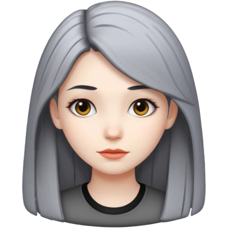 girl with black and gray hair emoji