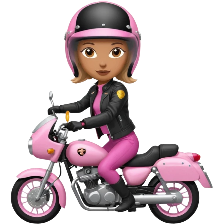 woman rider riding pink motorbike emoji