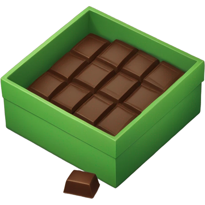 Green box of chocolate emoji