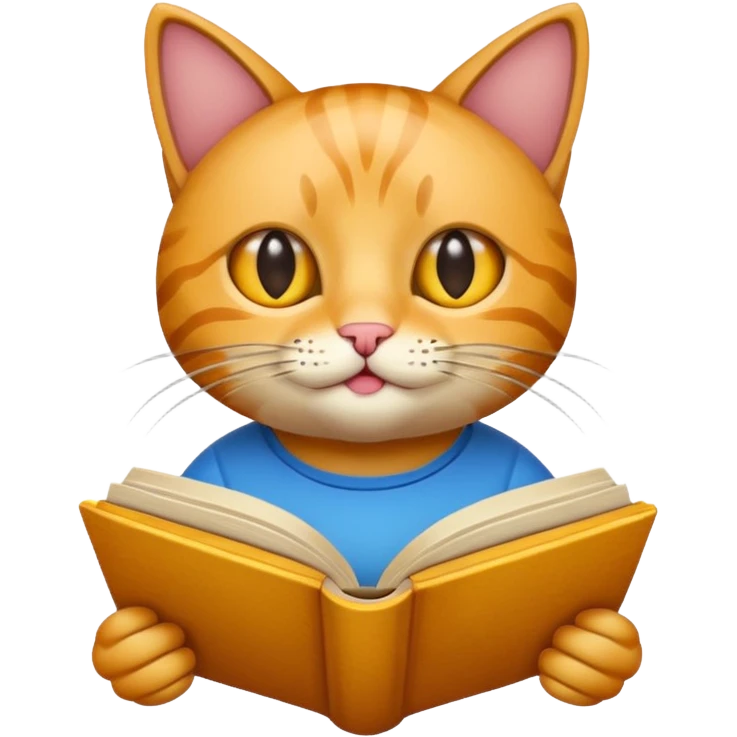 Cat reading book emoji