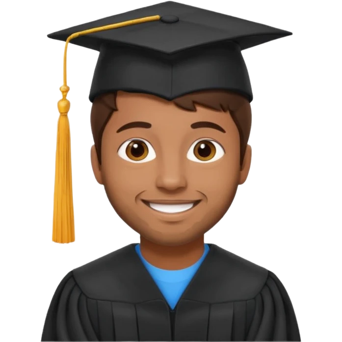 brown man Brunette with graduation emoji