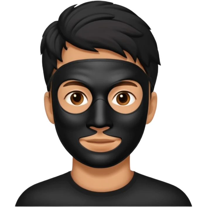 men's face with black charcoal facial mask emoji