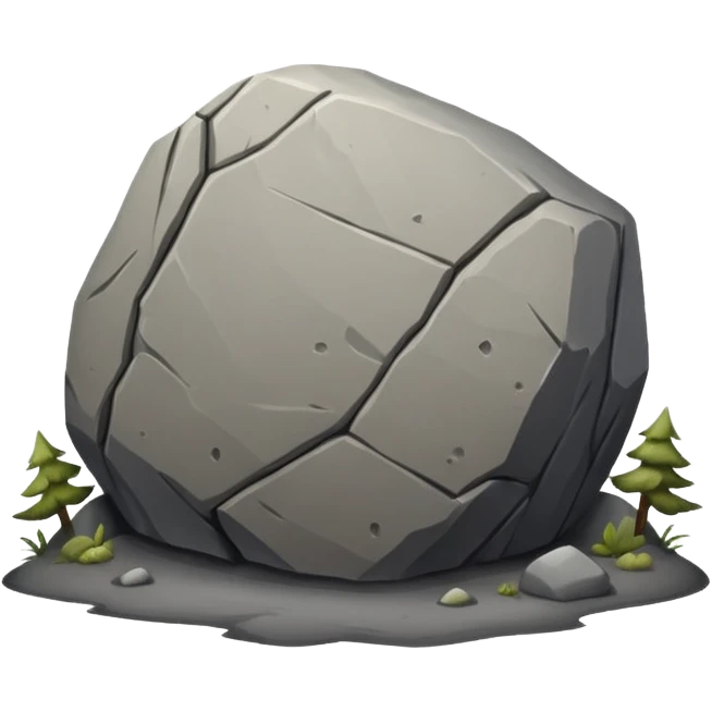 a Boulder in a road  emoji