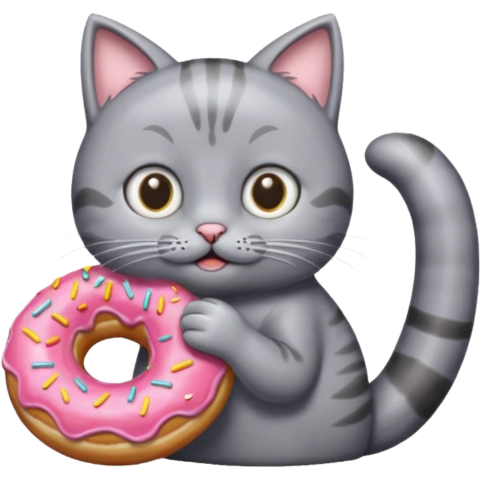 cat grey donut emoji