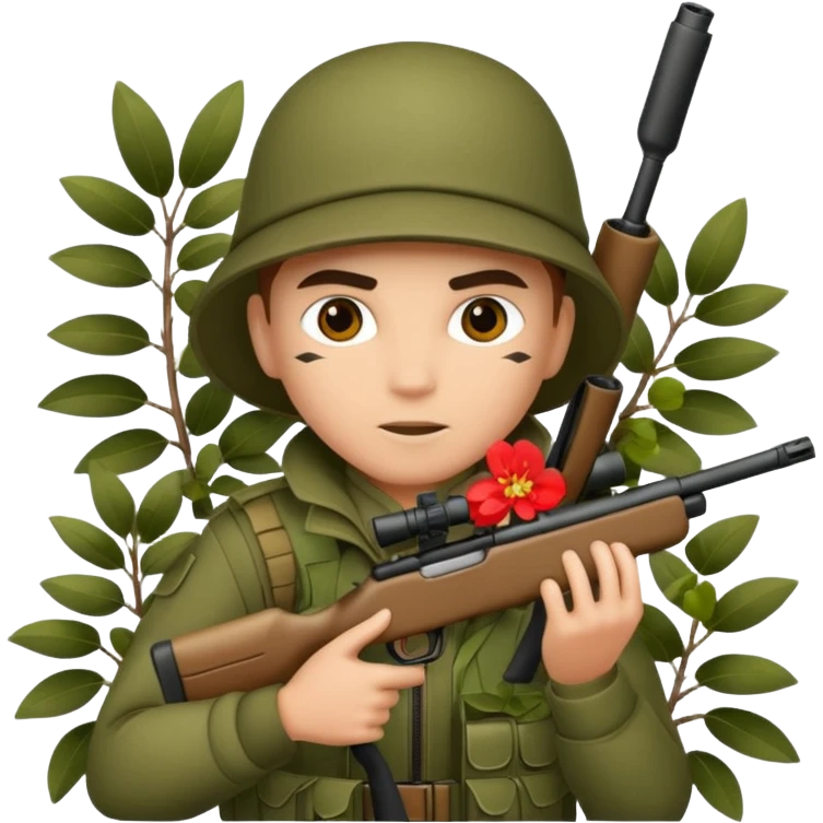 sniper in a big bush emoji