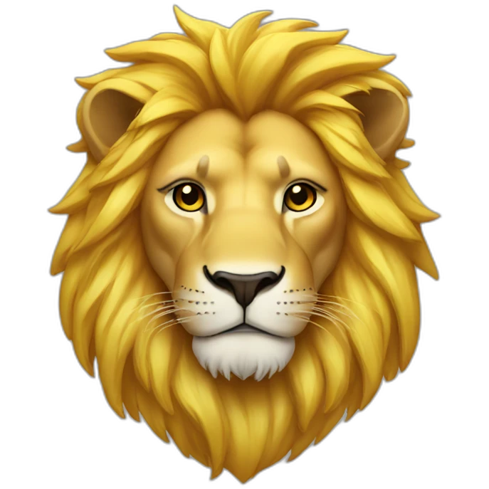 lion with yellow hair and white shirt with gold chain emoji