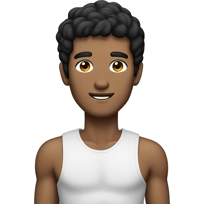 a skinny man with puma clothes and black hair with a loaf of bread emoji
