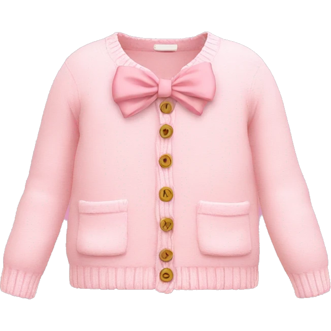 Baby pink cardigan with bow  emoji