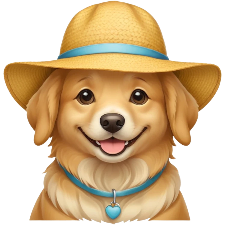 cute dog in a sun hat emoji
