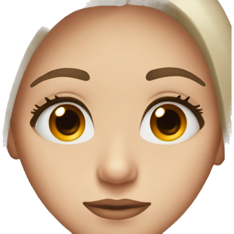 eyes slightly closed with thick, dark, voluminous eyelashes; the white part around the eye is red and the eye color is brown emoji