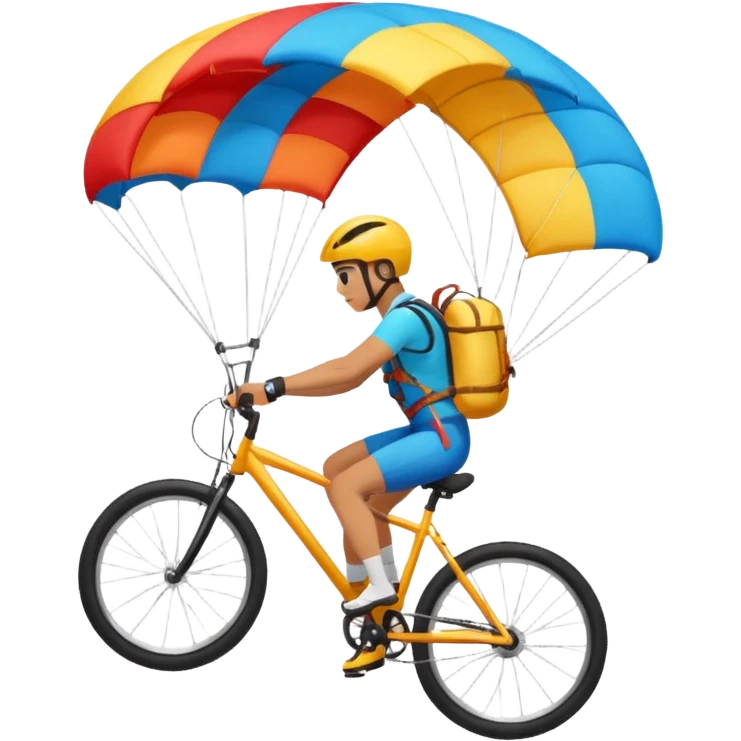 Cycling  flying with parachute emoji