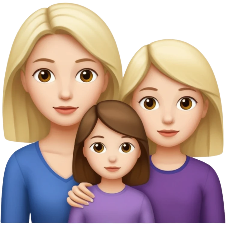 A mum and her two daughters emoji