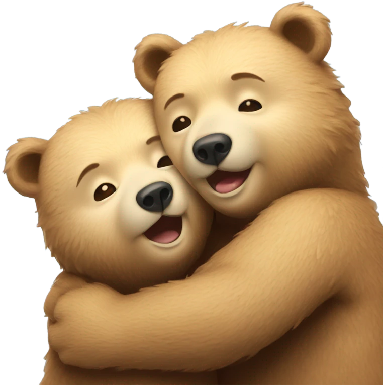 Happy bears cuddling  emoji