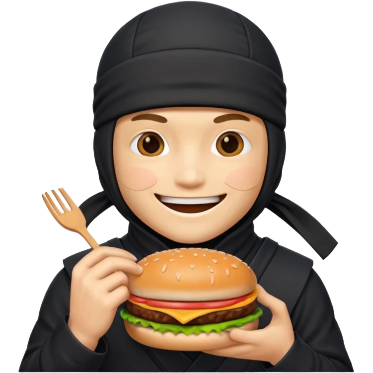 ninja with hambuger emoji
