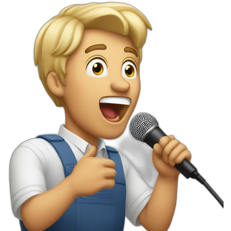 Udo Jurgens passionately singing emoji