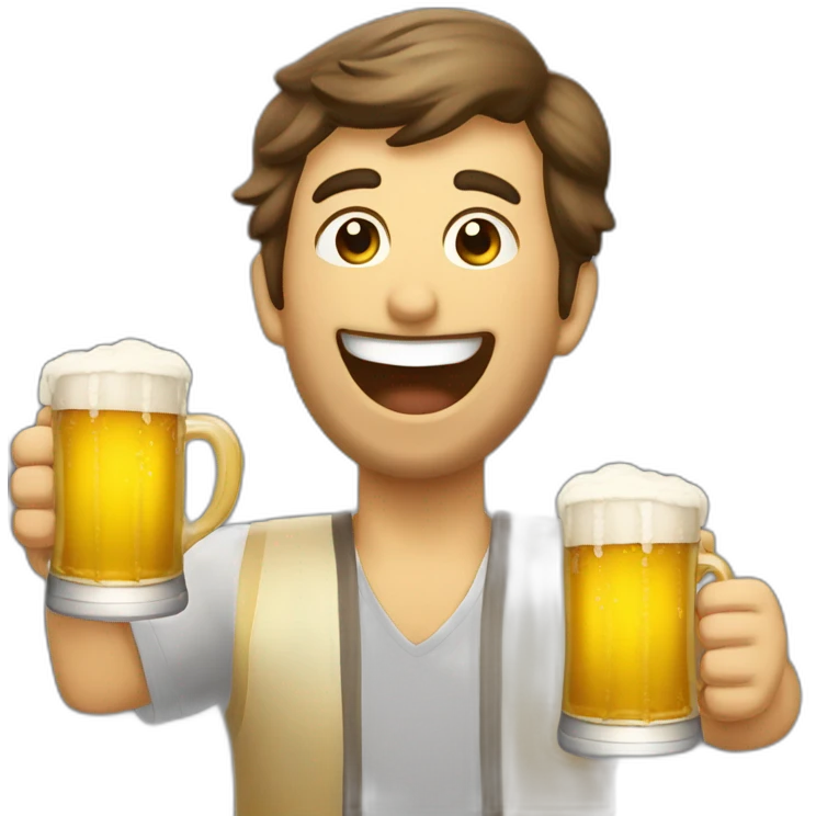 Cervejeiro feliz emoji