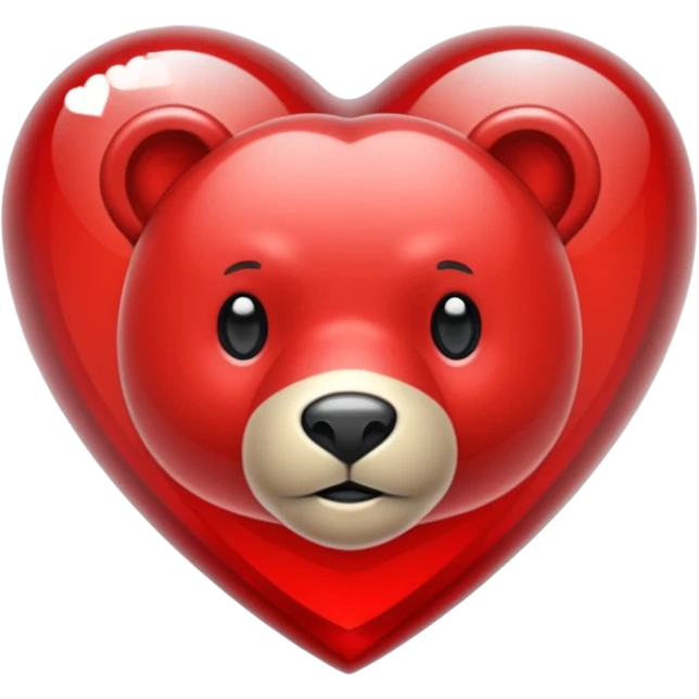 Oso de cristal con un corazón rojo emoji