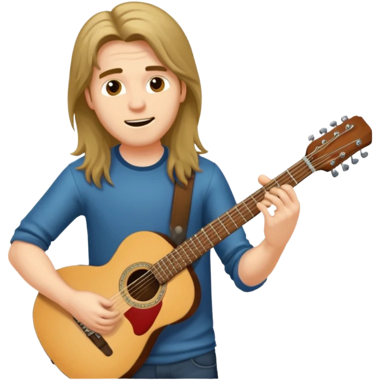 Guy with long hair guitarist emoji